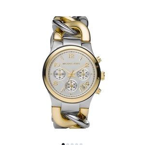 Michael Kors MK3199 Twist Chain Chronograph White Dial Ladies Watch